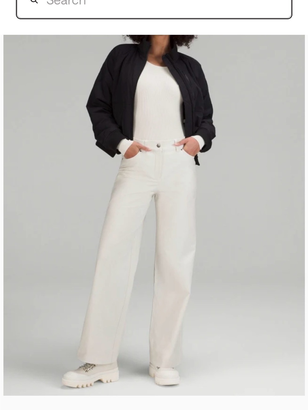 lululemon athletica Off-White/Light Cream Stretch Pants